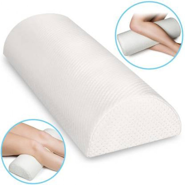 Firm Medical Grade Foam Half Moon Multiuse Knee, Leg and Back Support Bolster Pillow for Neck Pain Relief, Sciatica | L -20.5"X W - 8"X H - 4.5'' Inches
