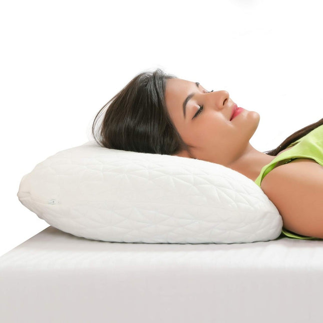 Anti Pressure Pillow | Visco Soft Bubbles Memory Foam Curve Pillow | L - 23'' X W - 14.5'' X H - 4'' Inches