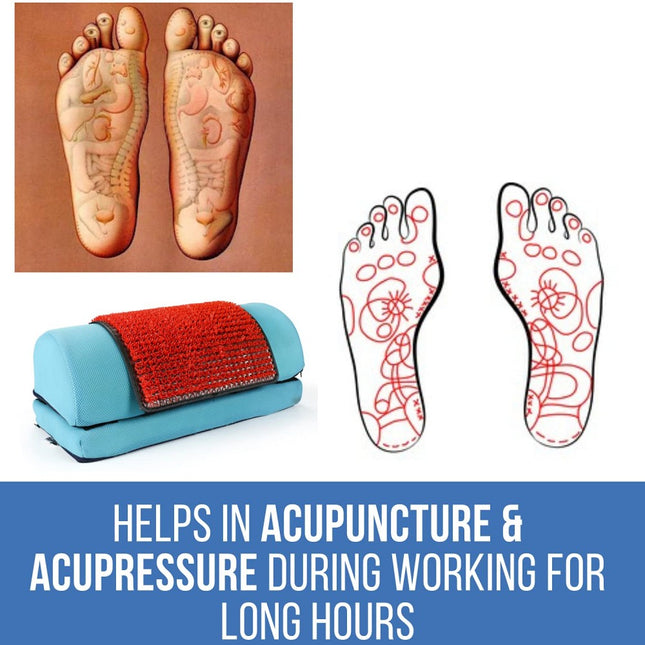 Adjustable Foot Rest Stool Under Desk with Removable Acupressure Massage Accumat Plastic Top Sheet  Relieve Foot Pain and Improves Blood Circulation  Two Height Options 5” & 7”  Washable Cover  Pack of 1