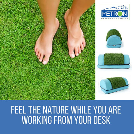 Adjustable Foot Rest Stool under Desk with Removable Artificial Grass Turf Top Mat Sheet  Relieve Foot Pain and Improves Blood Circulation  Two Height Options 5” & 7”  Washable Cover  Pack of 1