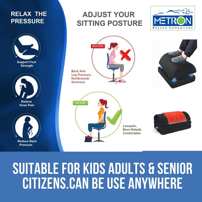 Adjustable (3 Height-in-1) Foot Rest Stool for Under Desk Removable Acupressure Massage Accumat Plastic Top Sheet  Relieve Foot Pain Improves Blood Circulation  Three Height Options 5” 7” & 9” Pack of 1