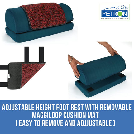 Adjustable Foot Rest Stool for Under Desk with Removable Interlope Cushion Rubber Mat  Relieve Foot Pain and Improves Blood Circulation  Two Height Options 5” & 7”  Washable Cover  Pack of 1