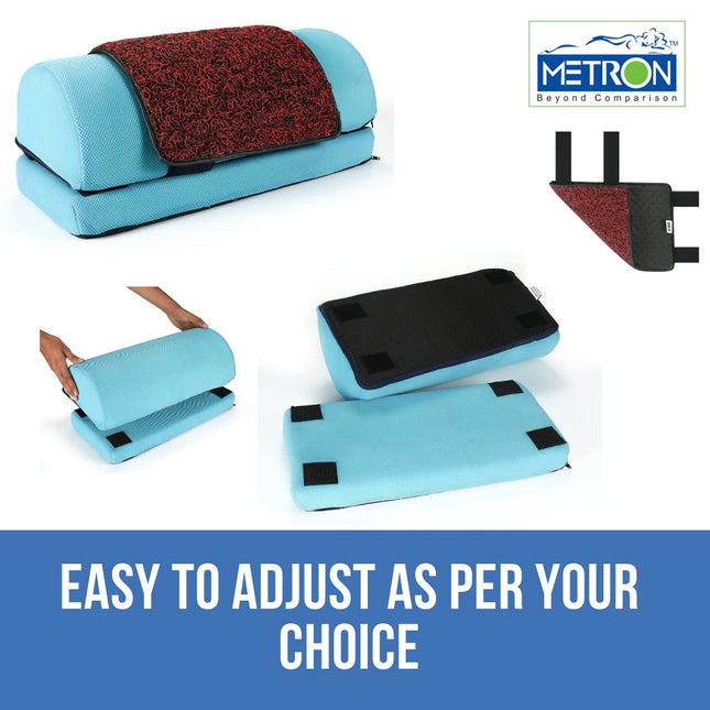 Adjustable Foot Rest Stool for Under Desk with Removable Interlope Cushion Rubber Mat  Relieve Foot Pain and Improves Blood Circulation  Two Height Options 5” & 7”  Washable Cover  Pack of 1