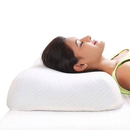 METRON Cervical Memory Foam Contour Pillows for Neck and Shoulder Pain, Ergonomic Orthopedic Sleeping Support Pillow for Side Sleepers, Back and Stomach Sleepers (Washable White Cover)