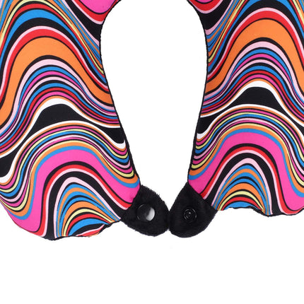 METRON Rainbow Print Dual Comfort Micro Beads U Shaped Travel Airplane Car Bus Head Support Neck and Cervical Pillow (Random Colour)