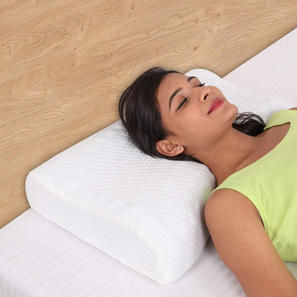Anti Pressure Pillow | Visco Soft Bubbles Memory Foam Curve Pillow | L - 23'' X W - 14.5'' X H - 4'' Inches