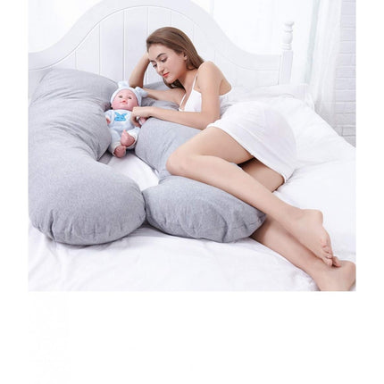 Combo Pack | Multipurpose-U Shape Full Body Soft Supportive Pregnancy Pillow with Handy Small Wedge Pillow Helps in Sitting & Supporting Baby Bump