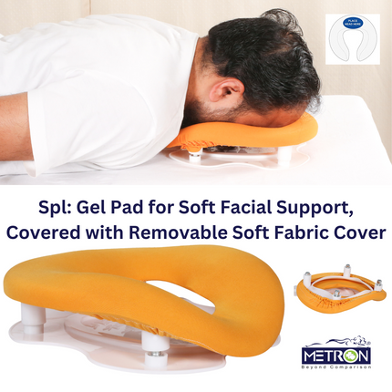 METRON Face Down Prone Pillow for After Retina Eye Surgery, Helps in Retinal Detachment of Muscular Hole & Vitrectomy Recovery, It is Ideal for Spa, Massage & Prone Sleeping, with a Height Adjuster