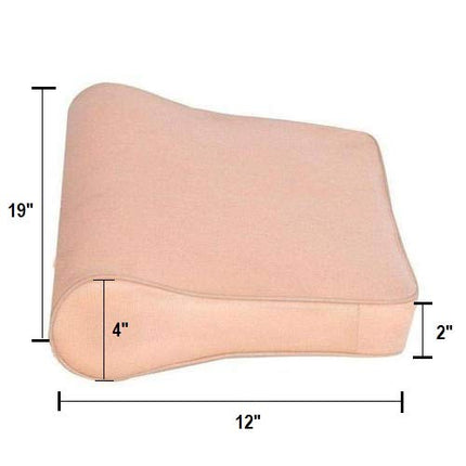 METRON- Universal Orthopedic Contoured Cervical Pillow |Size: 19”x12”x(4”-2”) | Comfort Level Firm Support