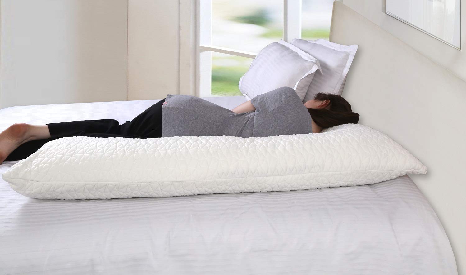 METRON -L Shape Total Body Pillow with Adjustable Shredded Memory