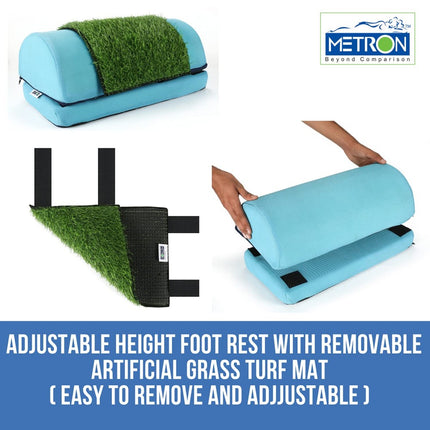 Adjustable Foot Rest Stool under Desk with Removable Artificial Grass Turf Top Mat Sheet  Relieve Foot Pain and Improves Blood Circulation  Two Height Options 5” & 7”  Washable Cover  Pack of 1