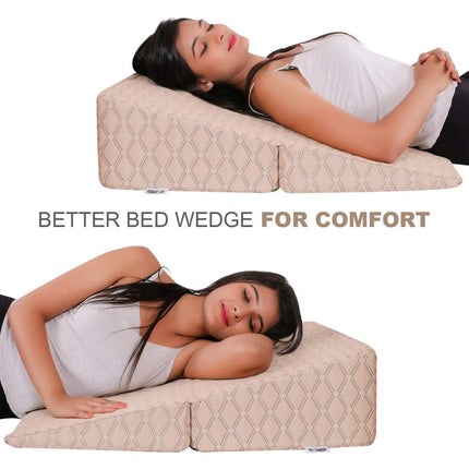 Folding Wedge Pillow for Sleeping | Easy to store | Easy to Carry During Travel | Multi-Uses | L - 26'' X W - 24'' X H - 11'' Inches
