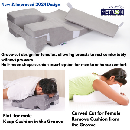 METRON Face Down Prone Pillow for After Eye Surgery, Helps in Retinal Detachment Muscular Hole & Vitrectomy Recovery, Ideal for Massage & Prone Sleeping Cushions Visit The Store