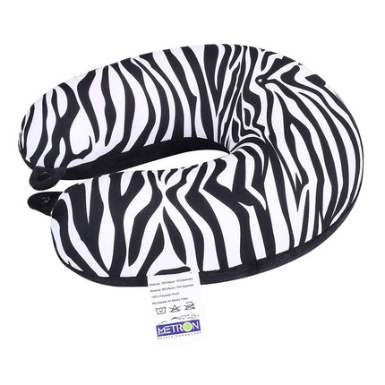 Zebra Print Dual Comfort Micro Beads U Shaped Travel Pillow Airplane Car Bus Comfort Head Support Neck & Cervical Pillow