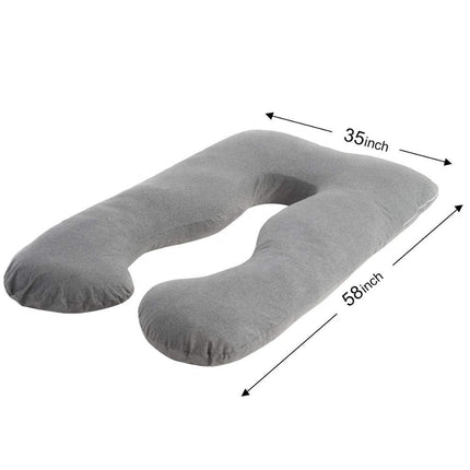 METRON-Full Body Pregnancy Pillow U Shaped Soft Support Cushion for Maternity Nursing and Back Pain Relief Husbands can Also Use