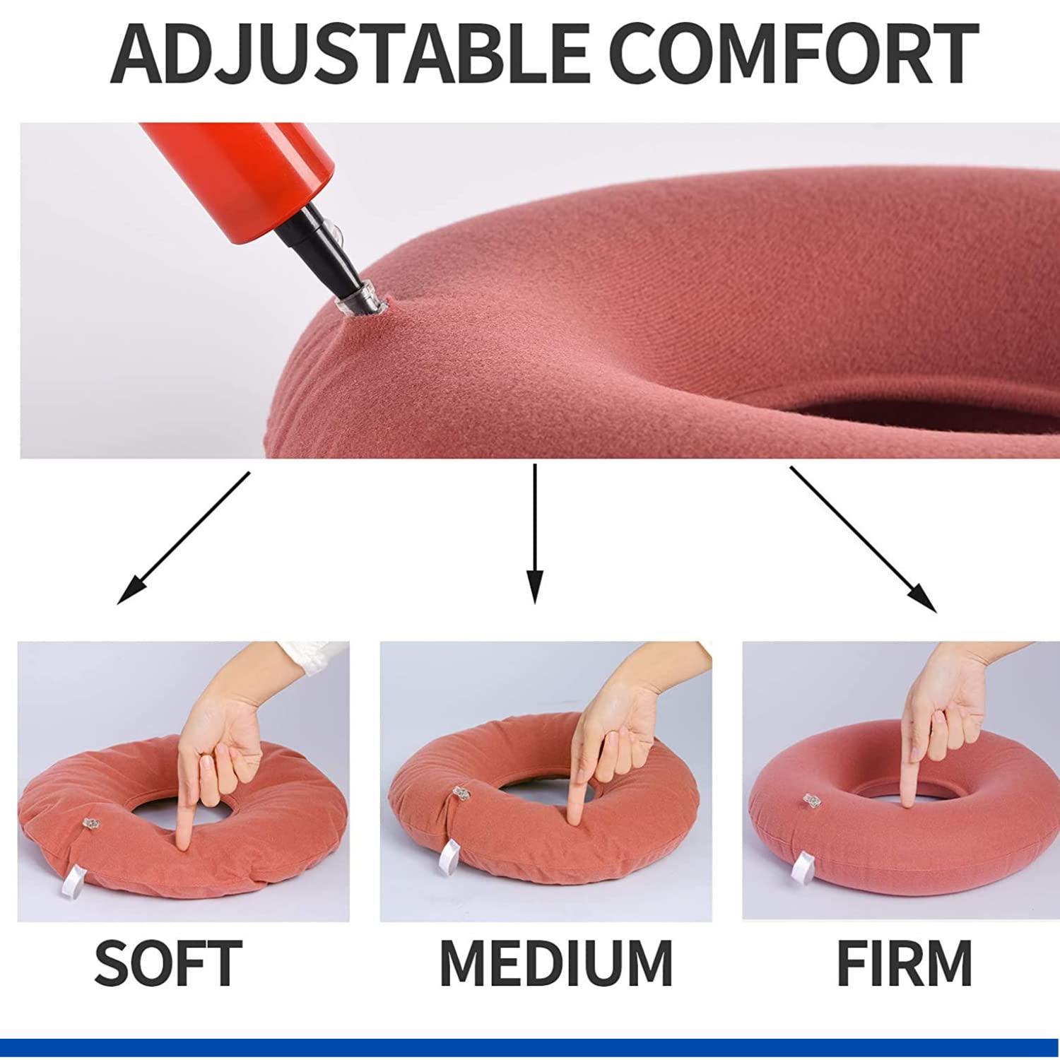Metron Inflatable Donut Seat Cushion For Haemorrhoids Piles