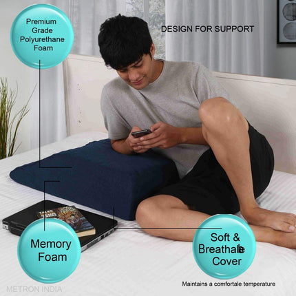 Flat Top Wedge Pillow for Acid Reflux for Sleeping Helps in Leg Head Neck Elevation | L -24'' X W - 28'' X H - 8'' Inches