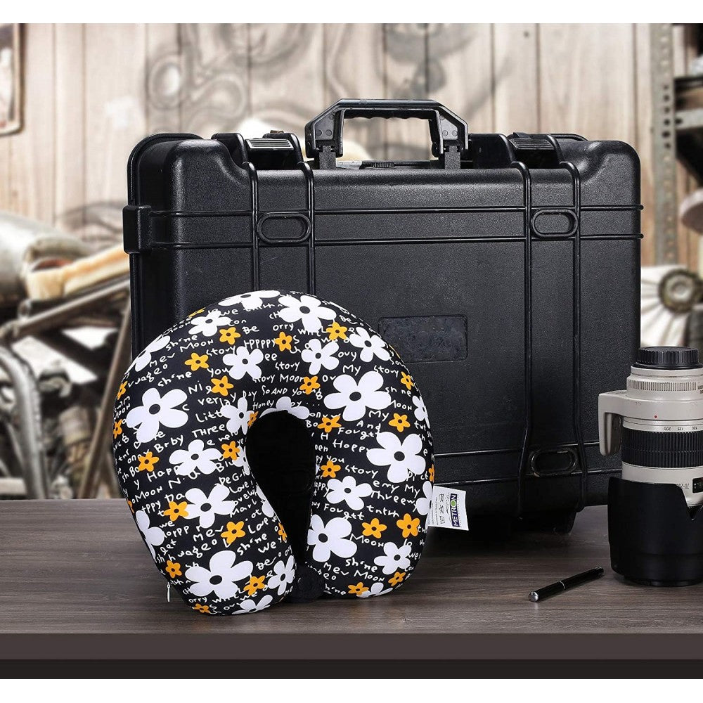 Zebra Print Dual Comfort Micro Beads U Shaped Travel Pillow Airplane Car Bus Comfort Head Support Neck Cervical Pillow