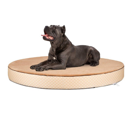 Orthopeadic Pet Bed for Large Dogs | Round Shape | Dark Grey Color | Size Dia 48” Thickness 5” inches | Anti Skid Bottom | Washable Removable Outer Special Sherpa Fabric Cover | Pack of 1