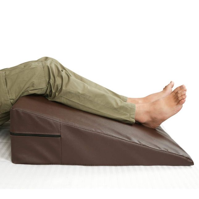 METRON Multipurpose Bed Wedge Pillow for Acid Reflux for Sleeping  Special Rexine Removable Outer Cover  Color Brown  Pack of 1