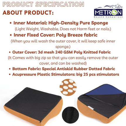 Acupressure Foot Rest for Pain Relief | Metron AcuRelief Contour FR019 Tan