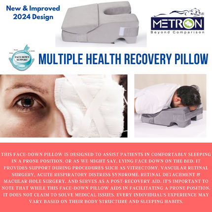 METRON Face Down Prone Pillow for After Eye Surgery, Helps in Retinal Detachment Muscular Hole & Vitrectomy Recovery, Ideal for Massage & Prone Sleeping Cushions Visit The Store