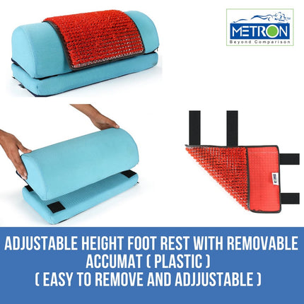 Adjustable Foot Rest Stool Under Desk with Removable Acupressure Massage Accumat Plastic Top Sheet  Relieve Foot Pain and Improves Blood Circulation  Two Height Options 5” & 7”  Washable Cover  Pack of 1