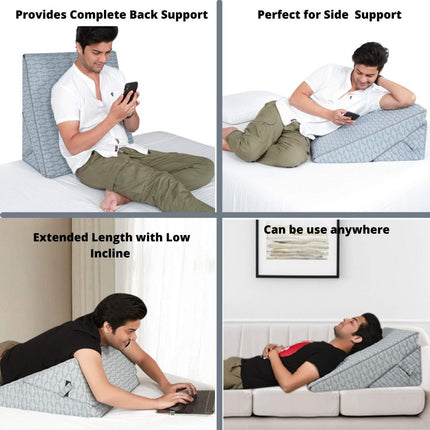 7-in-1 Multipurpose Adjustable Bed Wedge Pillow for Sleeping  L - 26'' X W - 24'' X H - 11'' Inches