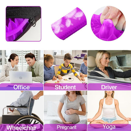 METRON Gel Seat Cushion for Long Sitting  Extra Large & Thick  Medium Soft & Breathable Cover Perfect for Wheelchair Office Chair and Hip Pain Relief Double Honeycomb Design Pack of 1Pc