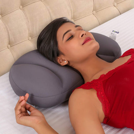 METRON- Unique & Comfortable Orthopedic Microbead Cloud Pillow That is Light & Cooling with Conforming Properties for The Head and Neck Support