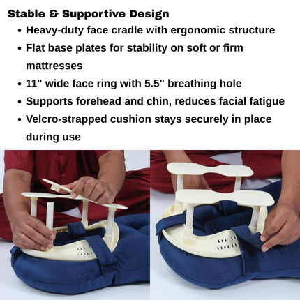 Metron Face Down Pillow for After Eye Surgery Recovery, Soft Foam Support for Post Surgery Face Pillow, Prone Pillow, Down Pillow for Sleeping