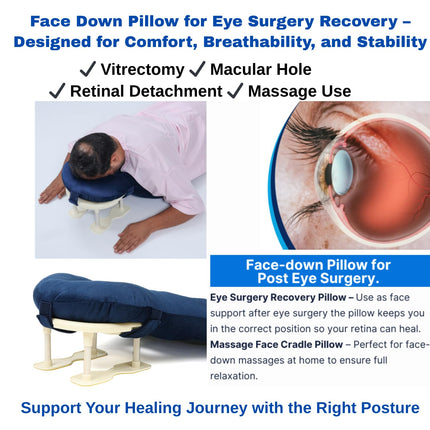 Metron Face Down Pillow for After Eye Surgery Recovery, Soft Foam Support for Post Surgery Face Pillow, Prone Pillow, Down Pillow for Sleeping