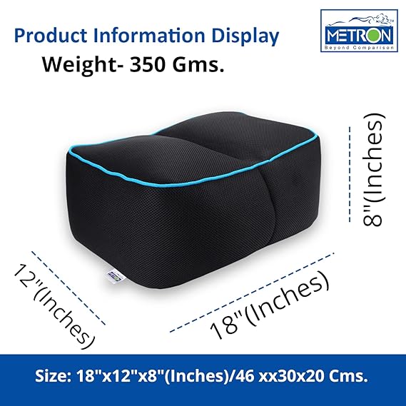 Metron Big Foot Rest Support Cloud Air Macrobead Filled Bag |Multiple Use | Breathable Mesh Fabric with Non-Slip Bottom Cover (18" x 12" x 8") – Designed to Support & Raise Your Legs Feet | Pack of 1