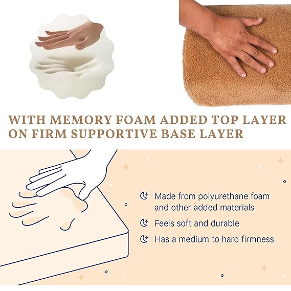 Metron Gel Memory Foam Foot Rest for Under Desk Office Chair | | Leg Cushion Foot Rest for Under Table Support | Orthopedic Foot Support | for Kids Adults | Soft fluffy Washable Cover | Pack Of 1