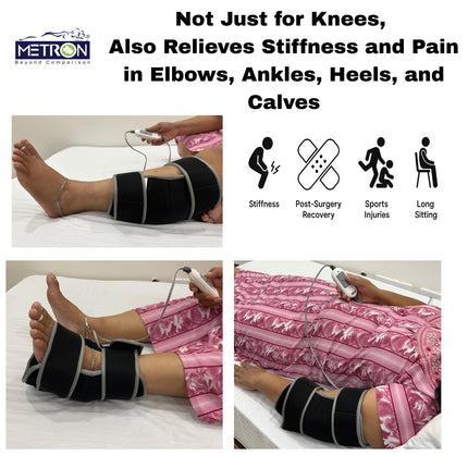 Metron Electric Knee Heating Pad for Joint Pain Relief, Arthritis and Stiffness, Heat Pad for Knee Pain Relief and Post-Surgery Recovery, Adjustable Knee Belt with Auto Shut-Off, Multi-Use for Elbow and Ankle