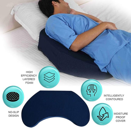 Metron- Wedge Pillow for Bed Sore Relief |Turning Wedge for Patients | Positioning Hospital Pad with Contoured Sacral Coccyx Area and Pressure Distribution Layered Foam to Bed Sores | Washable Cover