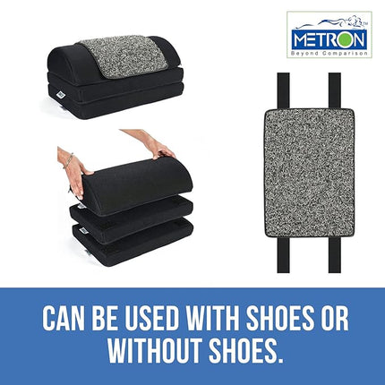 Metron Adjustable (3 Height-in-1) Foot Rest Stool for Under Desk with Removable Interloped Cushion Rubber Mat | Relieve Foot Pain Improves Blood Circulation | Three Height Options 5” 7” & 9” |Pack of 1