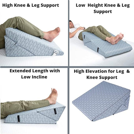 METRON 7-in-1 Multipurpose Leg Elevation Adjustable Bed Wedge Pillow for Sleeping (Multicolor)