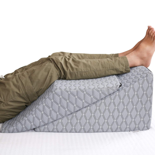 Metron Foam Bed Wedge Pillow Set  Reading Pillow & Back Support Wedge Pillow for Sleeping  2 Separated Sit Up Pillows for Bed Angled Bed Pillow.
