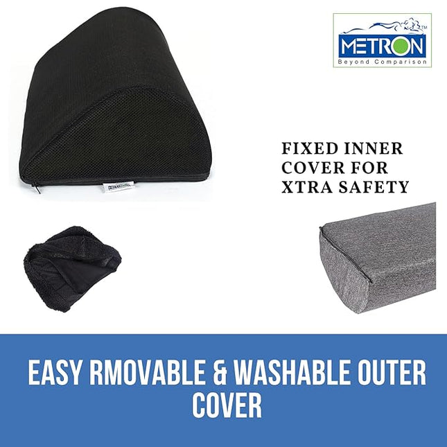 Metron Office Foot Rest for Under Desk | Foam Foot Stool Pillow for Work Gaming Computer Office Cubicle Studies and Home | Leg Cushion Accessories | Colour Tan | Washable &Removable Cover | Pack of 1