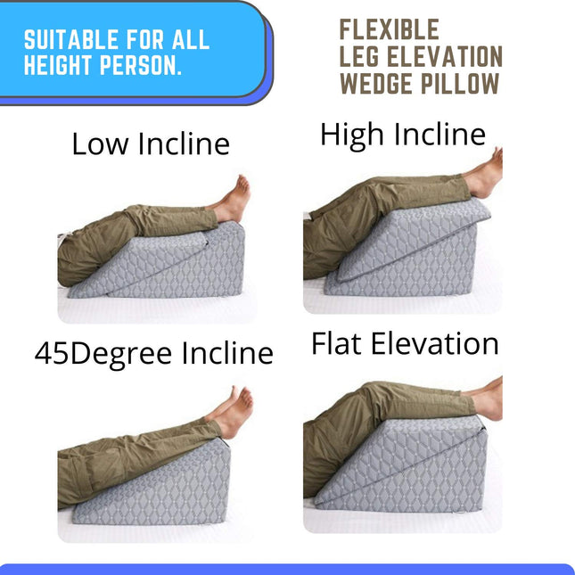 Metron Foam Bed Wedge Pillow Set  Reading Pillow & Back Support Wedge Pillow for Sleeping  2 Separated Sit Up Pillows for Bed Angled Bed Pillow.