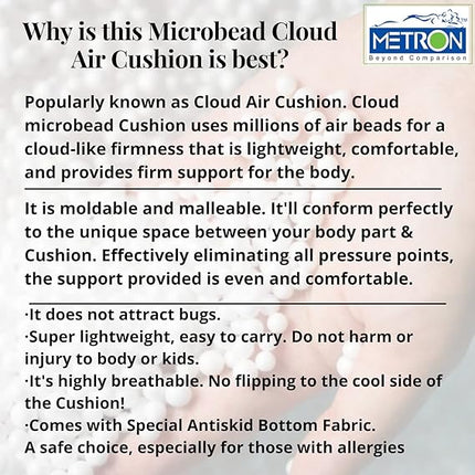 Metron Big Foot Rest Support Cloud Air Macrobead Filled Bag |Multiple Use | Breathable Mesh Fabric with Non-Slip Bottom Cover (18" x 12" x 8") – Designed to Support & Raise Your Legs Feet | Pack of 1