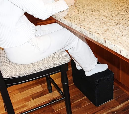 Metron Extra Large Foot Rest - Foam Cushion with Non-Slip Bottom Cover (18" x 12" x 8") – Designed to Support & Raise Your Legs Feet | Pack of 1