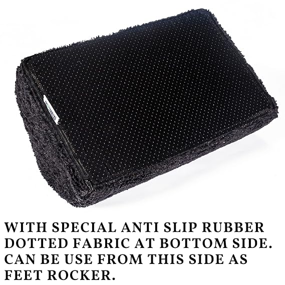 Metron Gel Memory Foam Foot Rest for Under Desk Office Chair | | Leg Cushion Foot Rest for Under Table Support | Orthopedic Foot Support | for Kids Adults | Soft fluffy Washable Cover | Pack Of 1