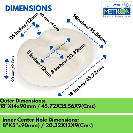 METRON Donut Pillow for Tailbone Pain Relief, Pregnancy Coccyx Piles Hemorrhoid & Postpartum  Orthopedic Ring SeatMedium FirmRemovable Washable Cover Tan Pack of 1 High Density Polyurethane Foam