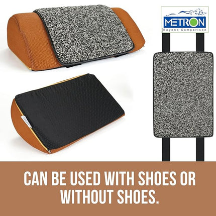 Metron Foot Rest for Office Chair | Work from Home |for Gaming Work-Study or Under Desk Leg Support |With Extra Removable Rubber Interlope Mat | Non-Slip Bottom |17”x12”x5” | Tan | Pack of 1