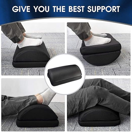 Metron Dual-Height Under-Desk Foot Rest: 2 Height Settings (5" and 7") for Added Elevation | Ergonomic Foot Rest for Office Chairs | Leg Cushion Foot Rest for Under-Table Support | Washable Cover | Pack Of 1