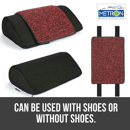 Metron Foot Rest for Office Chair | Work from Home |for Gaming Work-Study or Under Desk Leg Support |With Extra Removable Rubber Interlope Mat | Non-Slip Bottom |17”x12”x5” | Black | Pack of 1