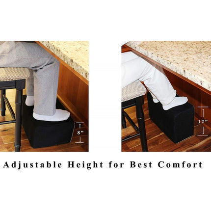 Extra Large Foot Rest - Foam Cushion with Non-Slip Bottom Cover (18" x 12" x 8") – Designed to Support & Raise Your Legs Feet | Pack of 1