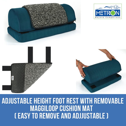Adjustable Foot Rest Stool for Under Desk with Removable Interlope Cushion Rubber Mat  Relieve Foot Pain and Improves Blood Circulation  Two Height Options 5” & 7”  Washable Cover  Pack of 1